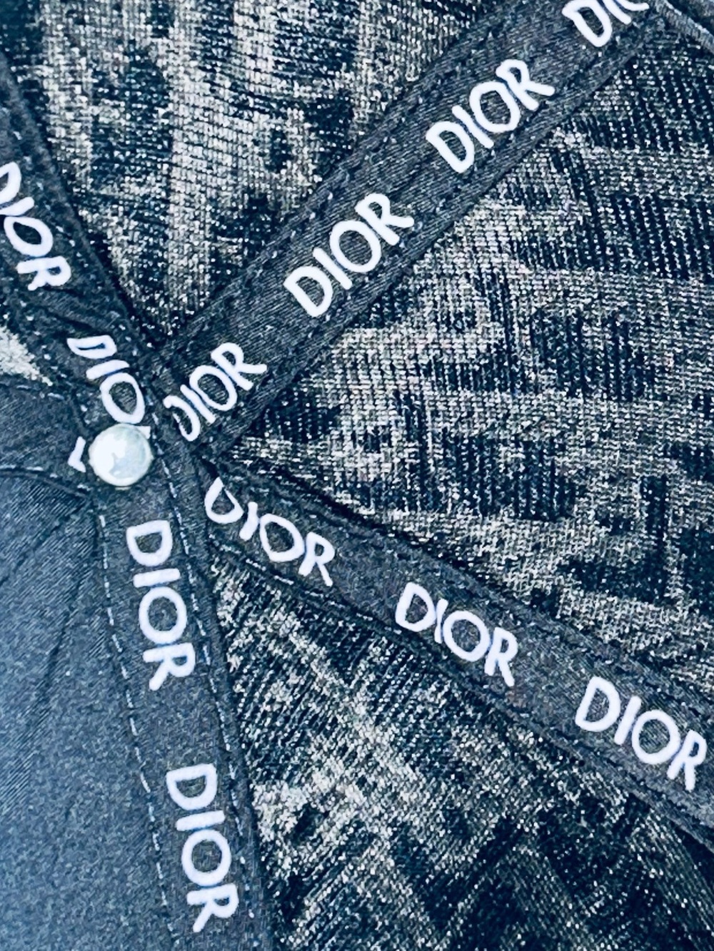 Dior Blue and White Oblique Logo Baseball Cap Adjustable (Small-medium) - Picture 5 of 7
